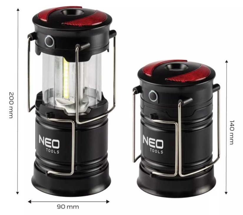 Lampada da campeggio 3in1 a batteria 200 lm - lampada da esterno con magnete