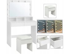 Hollywoodsky kozmetický toaletný stolík s taburetkou – elegancia, štýl a praktickosť v jednom