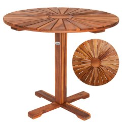 Runder Gartentisch aus massivem Akazienholz - 70 cm