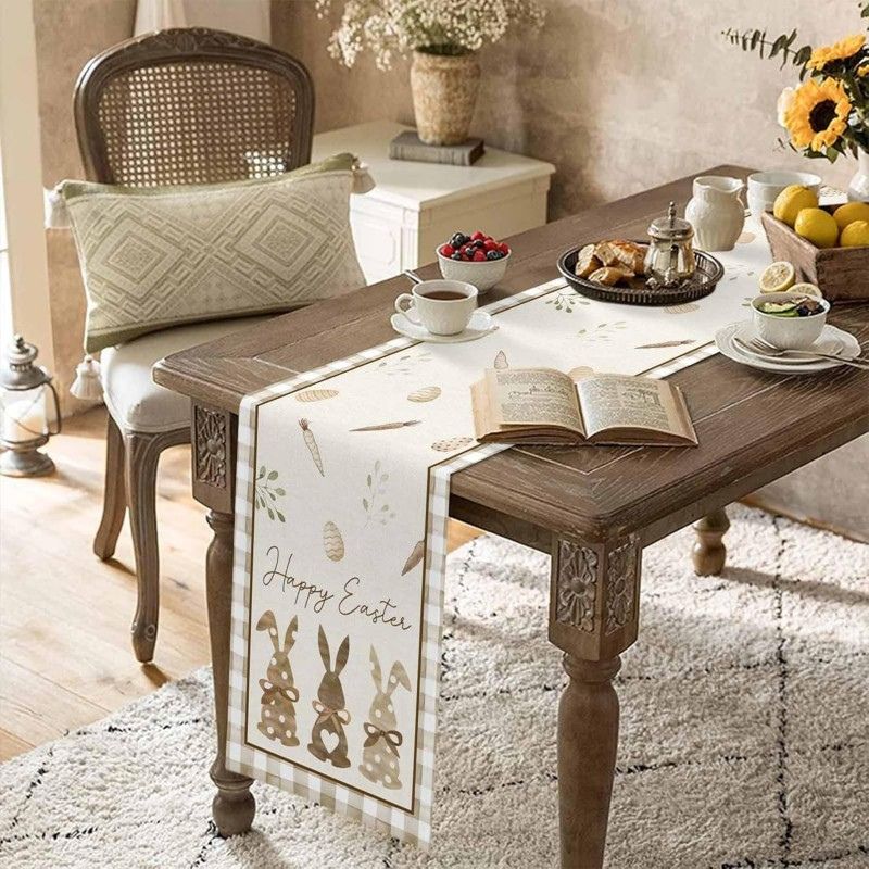 Velikonočni laneni prt - namizni tekač 180 x 33 cm