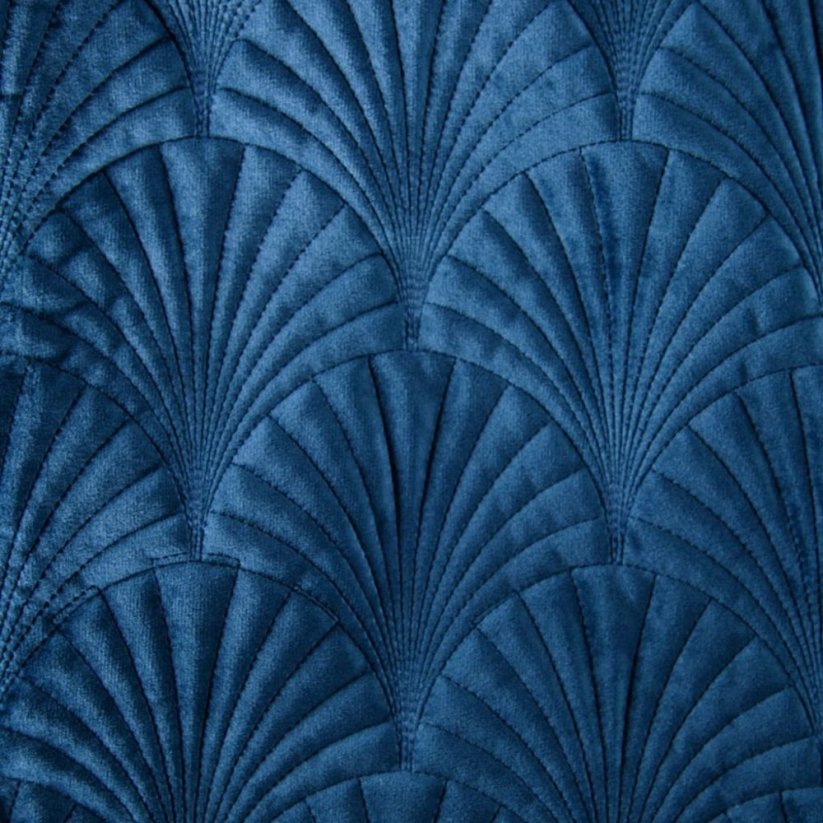 Cuvertură de pat albastru catifea cu matlasare originală