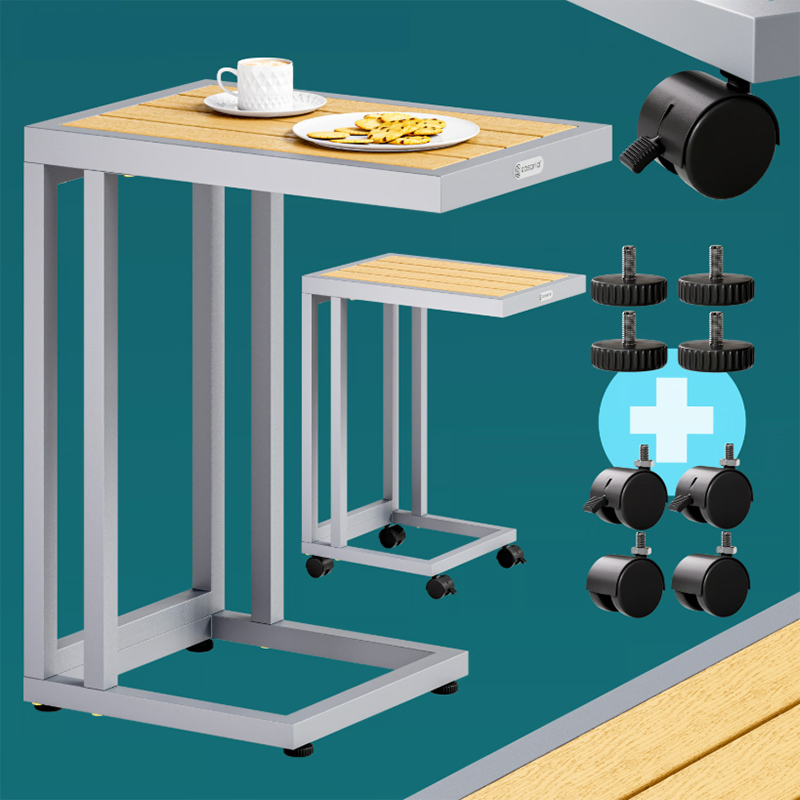 WPC asztallappal ellátott oldalasztal - 65,5 x 50 x 40 cm