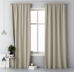 Beiger Vorhang mit Faltenband 140 x 250 cm
