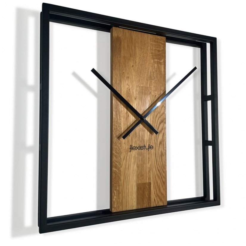 Design-Wanduhr im Holz- und Metalldesign, 50 cm