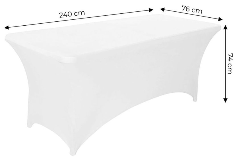 Față de masă elastică albă pentru masa de catering 240 cm