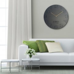 Moderni okrugli zidni sat, 50 cm, antracit
