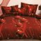 Червено памучно спално бельо с коледна украса