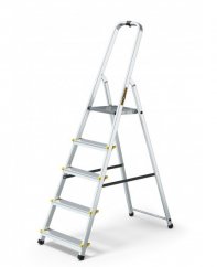 Aluminijasta lestev s 5 stopnicami in nosilnostjo 150 kg