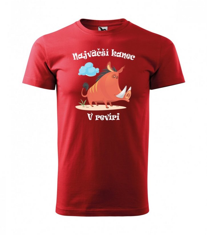Pánske poľovnícke tričko pre najväčšieho kanca v revíri - Farba: Červená, Veľkosť: L