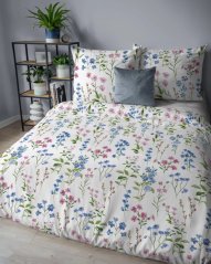 Calda biancheria da letto in flanella con motivo di fiori di campo