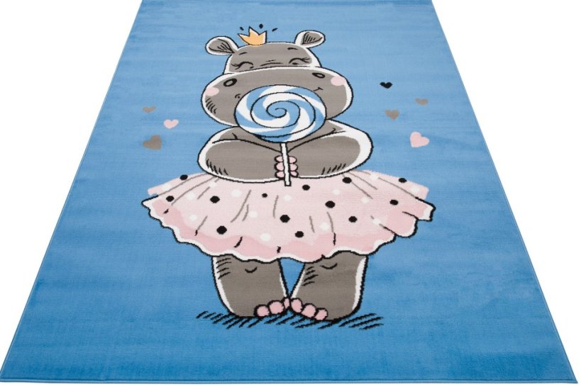 Teppich für Kinderzimmer mit einem Nilpferd