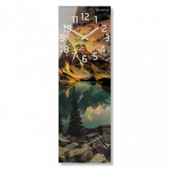 Steklena ura z motivom gorske pokrajine