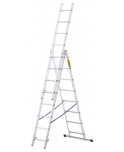 Scară multifuncțională din aluminiu, cu 3 x 8 trepte și capacitate de încărcare de 150 kg