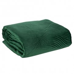 Качествена ватирана покривка за легло в тъмнозелено