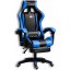Comoda sedia da gaming con cuscino nero e blu