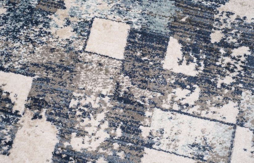 Ексклузивен синьо-бежов килим