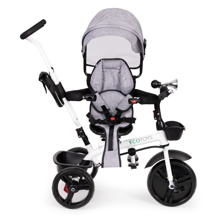 Triciclo girevole grigio con capottina ECOTOYS