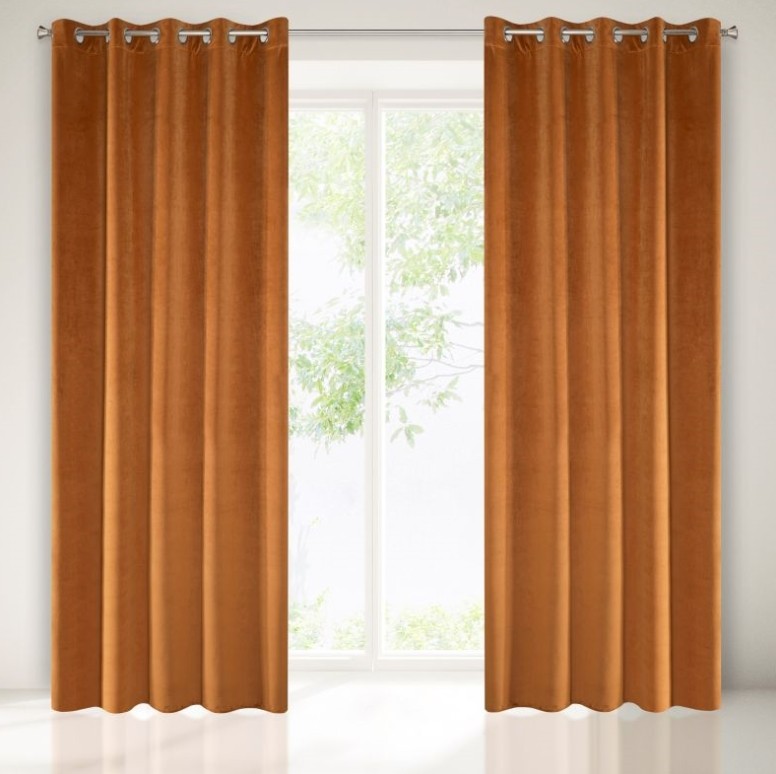 Eredetti narancssárga ablakdrapéria karikás rögzítéssel 140 x 250 cm