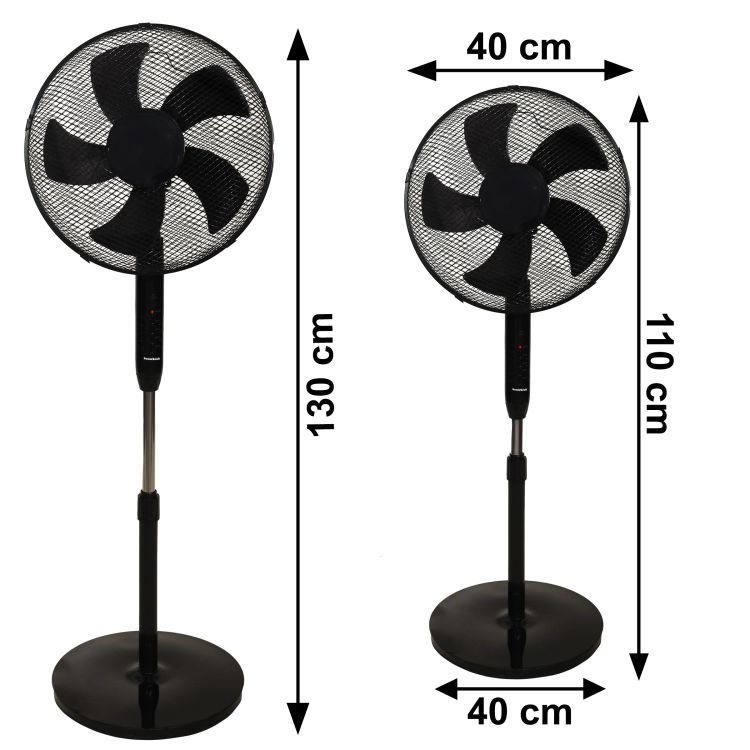 Samostojeći ventilator 45 W s daljinskim upravljačem - crni