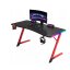 Čierno-červený herný stôl, PC stôl s LED osvetlením RGB - Rozmer: Šírka: 140 cm