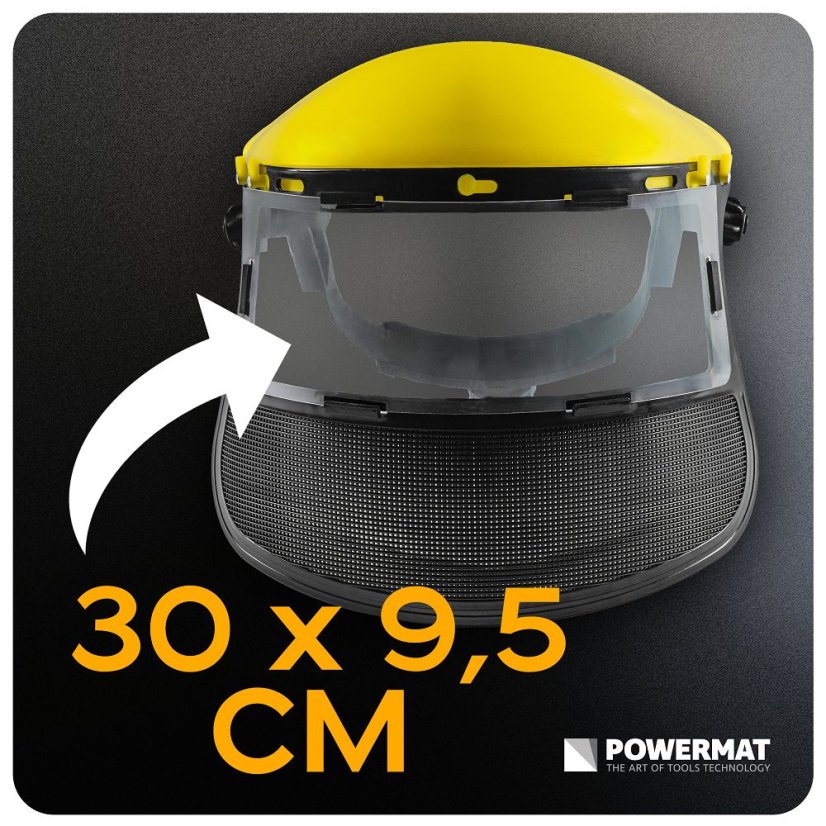 Ochranný štít na tvár pre krovinorez s nastaviteľným uhlom