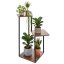 Fém virágtartó – 3 emeletes, loft stílusú növényállvány MDF polcokkal, 78 cm