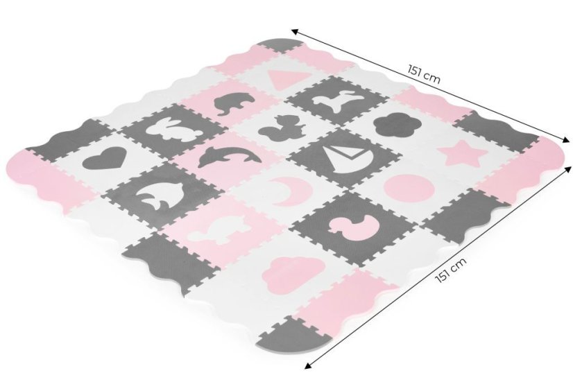 Schaumstoffmatte für Kinder 151 x 151 cm - Puzzle