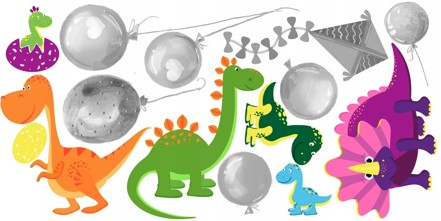 Samolepka na stenu dinosaury v horách