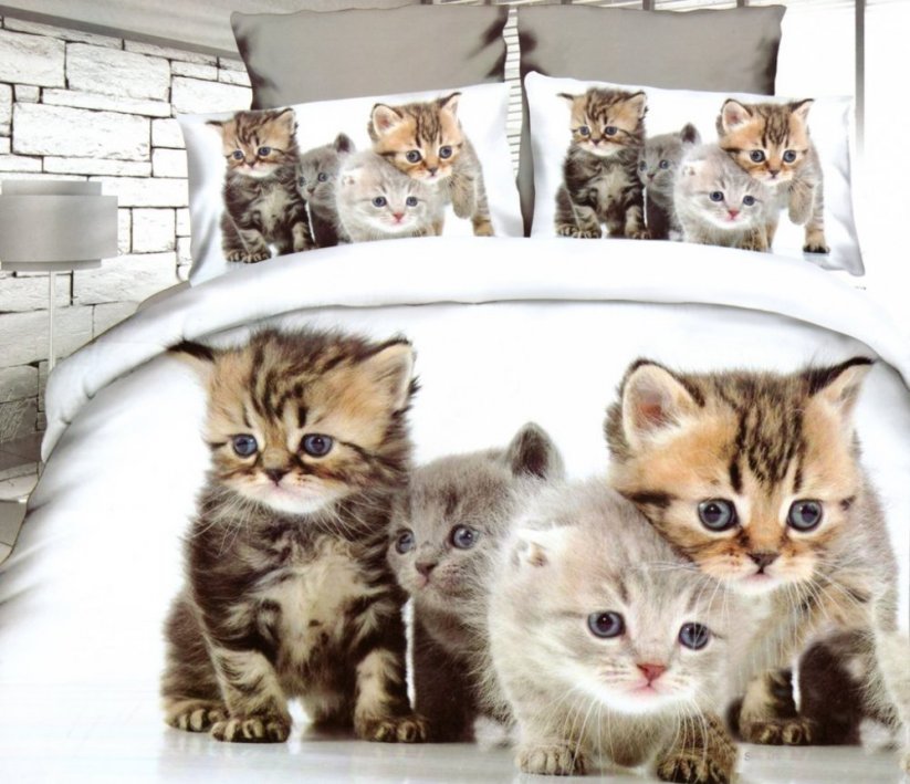 3D posteľné obliečky s mačiatkami 