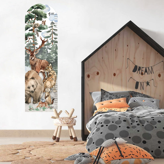 Gyermek falmatrica magasság mérőszalag - erdei állatok