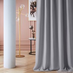 Zatemňující závěs na kruhy šedé barvy 140 x 250 cm