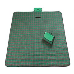 Pikniková deka se zeleným kostkovaným vzorem 175 x 145 cm