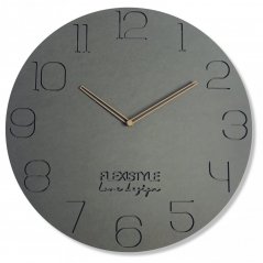 Velké nástěnné hodiny v šedé barvě s průměrem 50cm