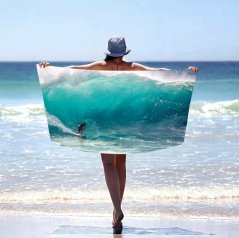 Плажна кърпа със сърфист