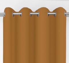 Egyszínű barna sötétítő függöny ringlikkel