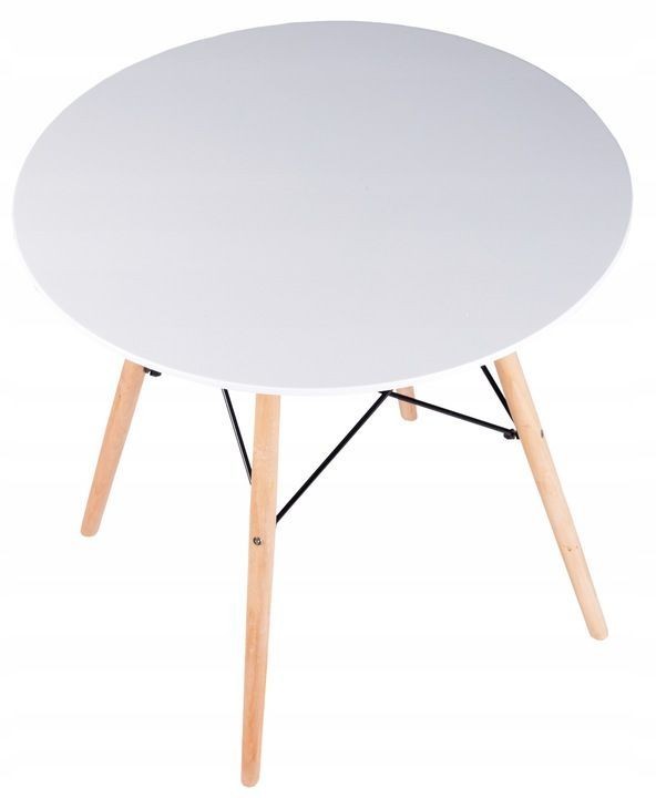 Kerek skandináv asztal fehér