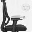 CABRO C506 scaun de birou ergonomic cu tetieră și suport lombar, până la 150 kg, negru