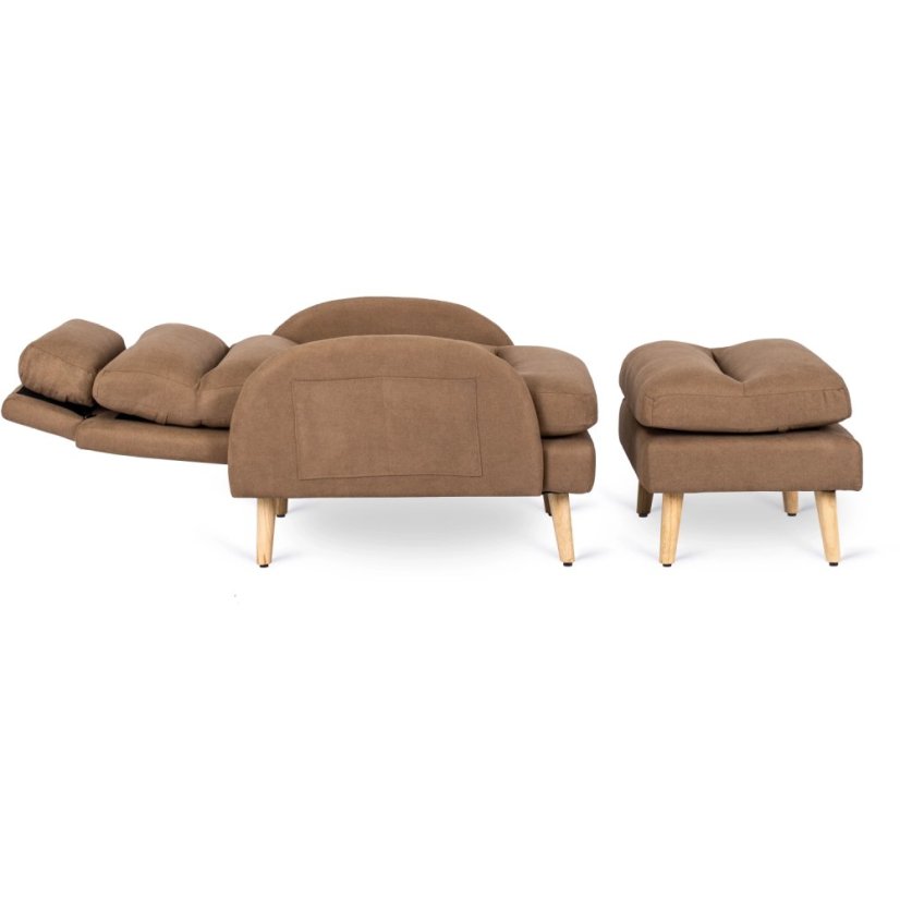 Rozkladacie kreslo s podnožkou HENRY – hnedé