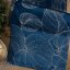 Baršunasti središnji stolnjak sa sjajnim plavim printom lišća