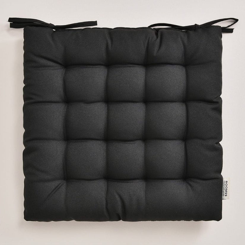 Čierny podsedák na stoličku AURA 40x40 cm