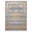 Exkluzívny koberec sivej farby so zlatým orientálnym vzorom