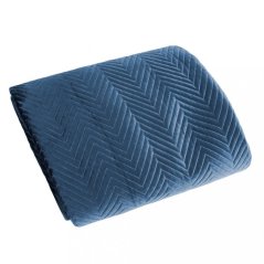 Cuvertură de pat matlasată reversibilă în albastru închis