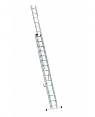 Večnamenska aluminijasta lestev, 3 x 15 stopnic in nosilnost 150 kg