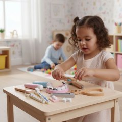 Дървена медицинска кутия за деца 34 бр.