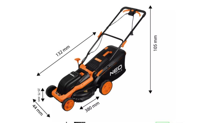 Elektro-Rasenmäher 1600W 380mm, 45L 04-628 NEO TOOLS