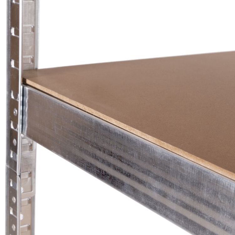 Stabilní rohový kovový úložný regál s 5 policemi 180x90x40