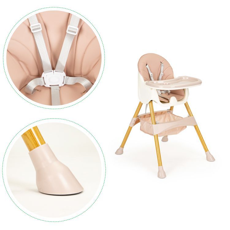 Столче за хранене на бебе 2в1 в розово