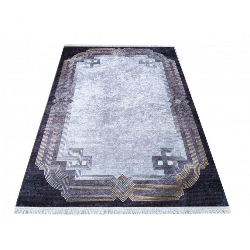 Viacfarebný vzorovaný koberec so zlatým vzorom