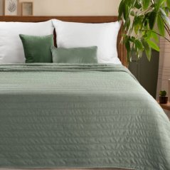 Gesteppte Tagesdecke mit Leinenstruktur in mint