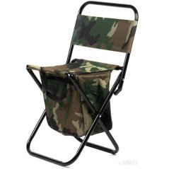 Klappbarer Campingstuhl mit Stauraum - Angelstuhl mit Tasche
